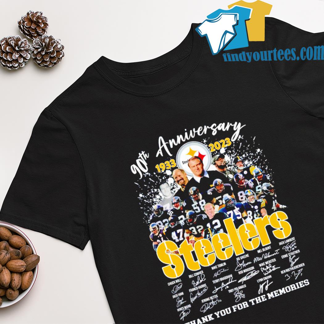 90th anniversary Pittsburgh Steelers 1933 2023 thank you for the memories signatures shirt
