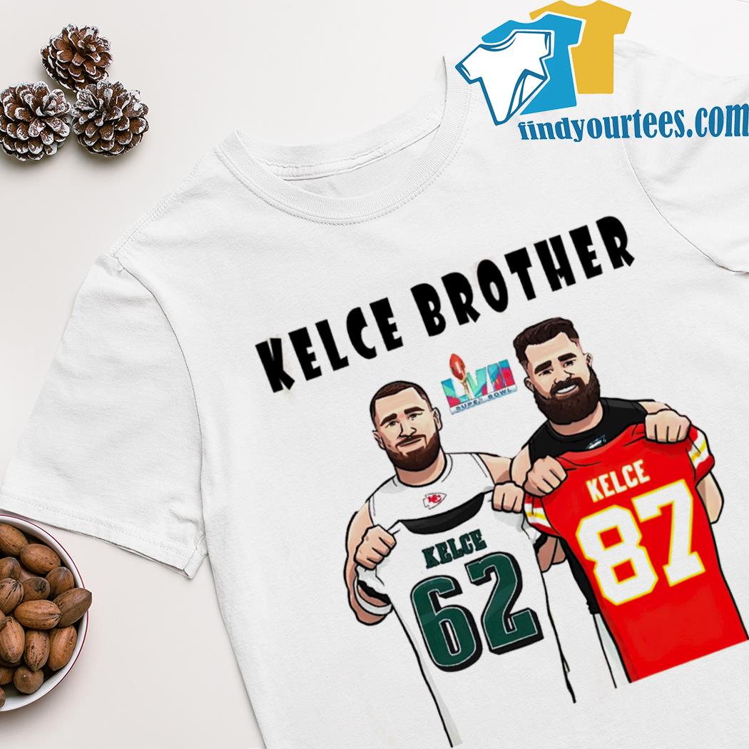 Kelce brothers Jason Kelce and Travis Kelce exchange clothes shirt