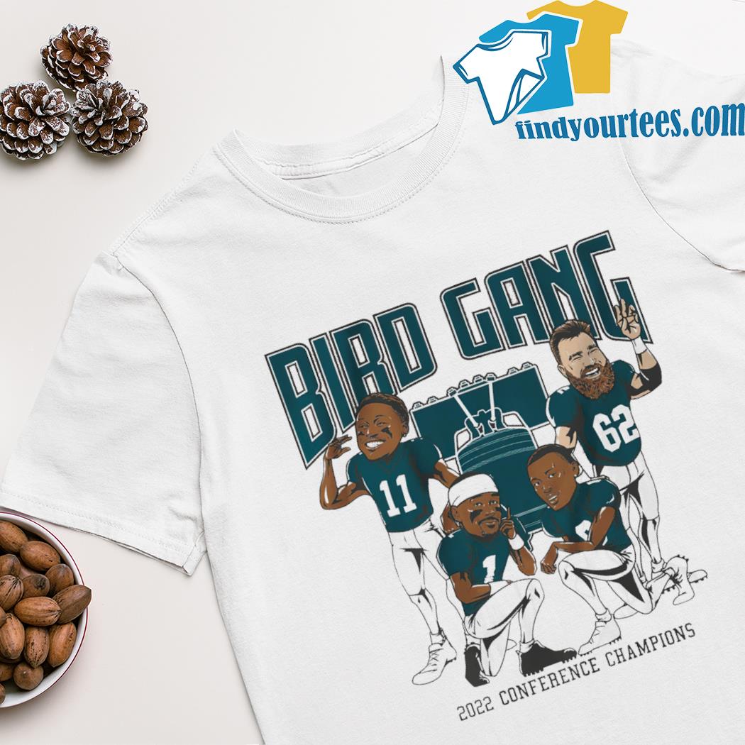 Philadelphia Eagles Bird Gang Hurts & Smith & Brown & Kelce 2022 Conference Champions shirt